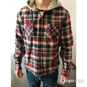 Black Scale Hooded Flannel